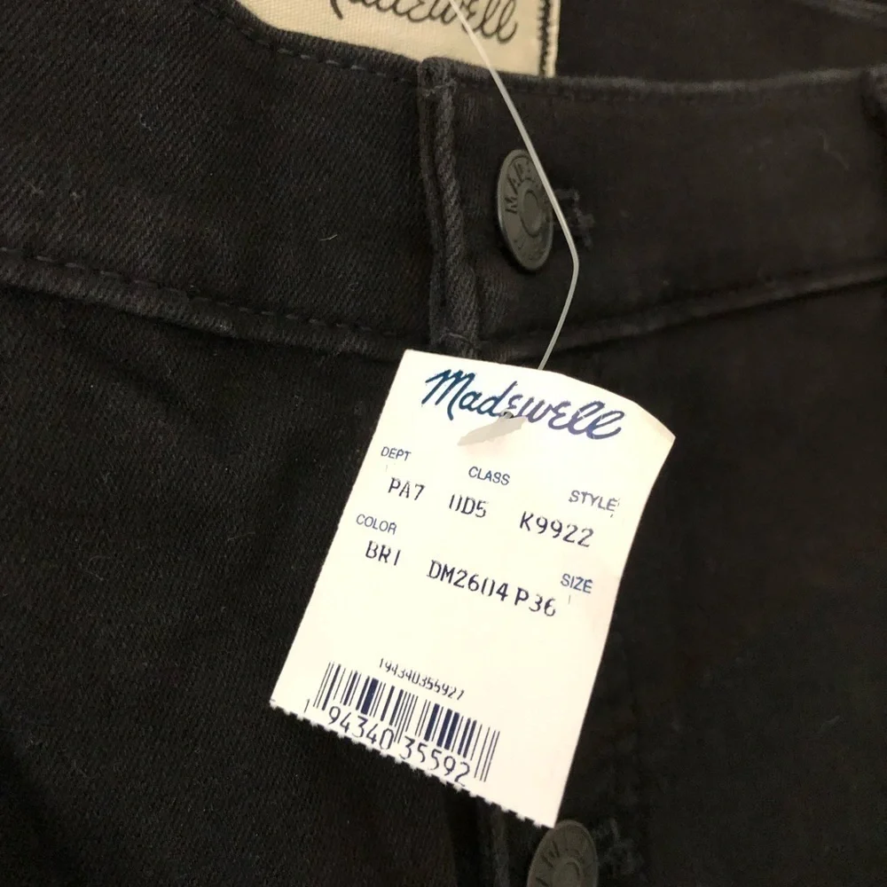 Madewell Black Petite 10" High-Rise Roadtripper Jeans 36P - Picture 9 of 13
